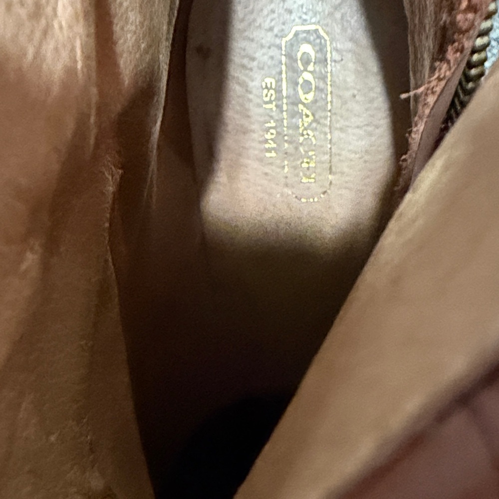 Coach Women's camel brown Leather Fold-Over Ankle Boots - Picture 8 of 10